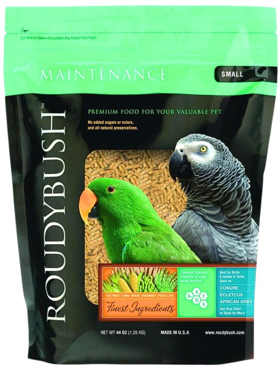 RoudyBush Maintenance Small 1,25 kg – přírodní granule pro amazony, papoušky a jiné větší a střední papoušky od ParrotPlanet.cz