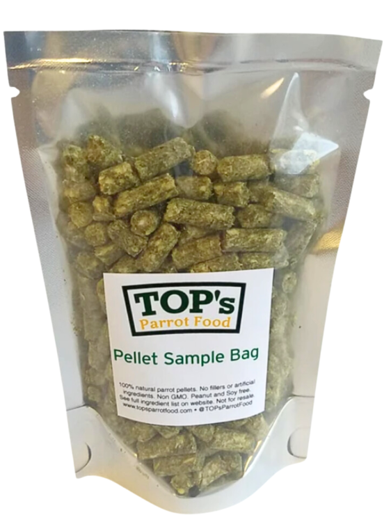 TOP's Parrot Food Medium Pellets – Organické granule Top's pro všechny druhy papoušků 57 g – VZOREK od ParrotPlanet.cz