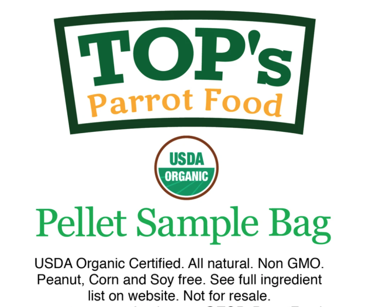 TOP's Parrot Food Medium Pellets – Organické granule Top's pro všechny druhy papoušků 57 g – VZOREK od ParrotPlanet.cz