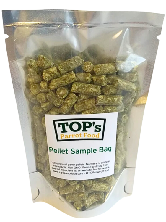 TOP's Parrot Food Mini Pellets – Organické granule Top's pro všechny druhy papoušků 57 g – VZOREK od ParrotPlanet.cz