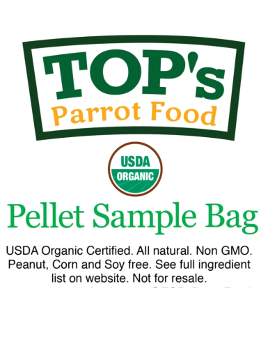 TOP's Parrot Food Small Pellets – Organické granule Top's pro všechny druhy papoušků 57 g – VZOREK od ParrotPlanet.cz
