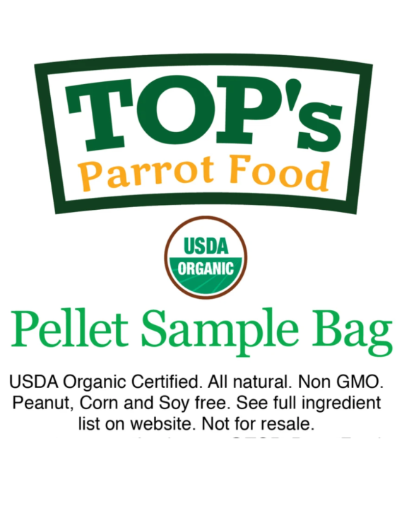 TOP's Parrot Food Small Pellets – Organické granule Top's pro všechny druhy papoušků 57 g – VZOREK od ParrotPlanet.cz