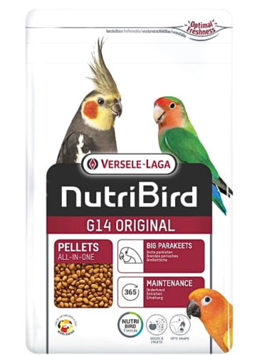 Versele Laga NutriBird G14 Original-maintenance 1 kg – granule pro nimfy a jiné střední papoušky od ParrotPlanet.cz