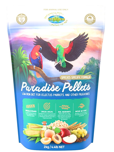 VETAFARM- PARADISE PELLETS - Rajské granule pro VŠECHNY papoušky a barvence 2 kg  od ParrotPlanet.cz