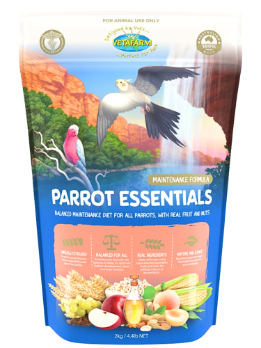 VETAFARM- PARROT ESSENTIALS - Celoroční granulát OŘECHOVO-OVOCOVÝ pro VŠECHNY PAPOUŠKY 2 kg od ParrotPlanet.cz