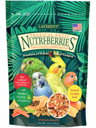 Lafeber NutriBerries Tropical Cockatiel – Krmivo: zrní s tropickým ovocem ve tvaru kuliček pro střední a malé papoušky 284 g  od ParrotPlanet.cz