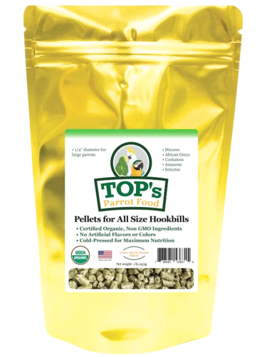 TOP’s Parrot Pellets – organické granule pro střední a velké papoušky 4,54 kg ParrotPlanet.cz