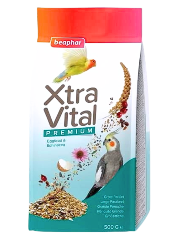 Beaphar Xtra Vital Velké papoušky – suché krmivo – semena 500 g od Parrotplanet.cz