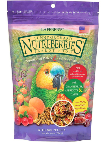 Lafeber NutriBerries Sunny Orchard – Krmivo: zrní s ovocem ze sadu ve tvaru kuliček pro střední a velké papoušky 284 g od ParrotPlanet.cz