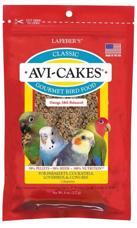 Lafeber Original AviCakes for Cockatiels – Vyvážená strava: zrno s granuláty ve tvaru sušenek pro papoušky a jiné papoušky 230 g od ParrotPlanet.cz