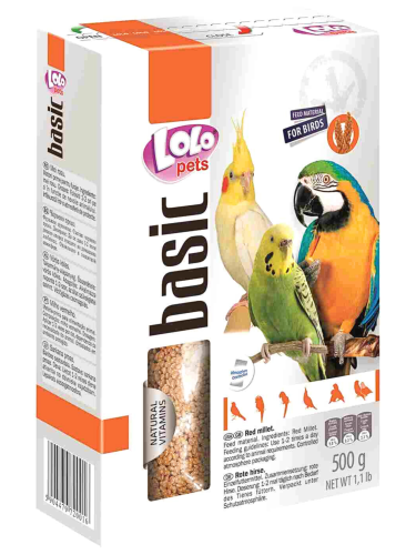 LoLo Pets BASIC Millet RED 500 g červené proso od ParrotPlanet.cz