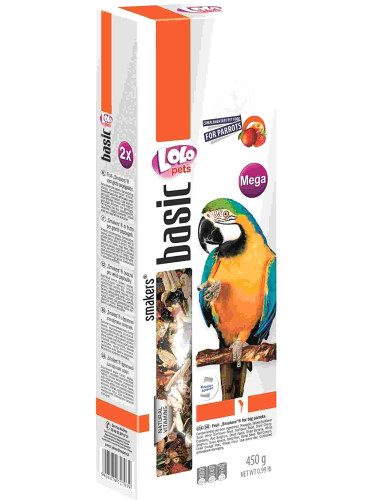 LoLo Pets BASIC – Smakers MEGA OVOCNÝ pro velké papoušky, 450 g  od ParrotPlanet.cz