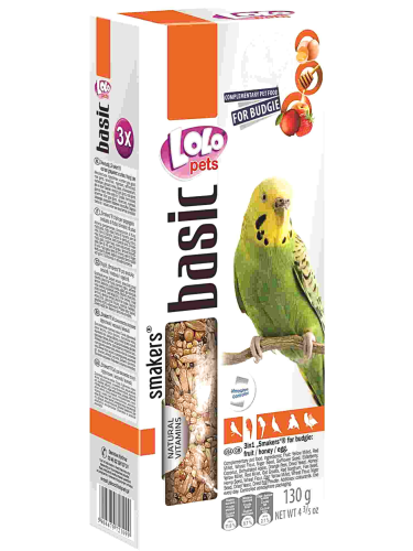 LoLo Pets Basic - MIX CHUŤOVEK PRO PAPOUŠKY 3 tyčinky medová, vaječná, ovocná 135 g od ParrotPlanet.cz