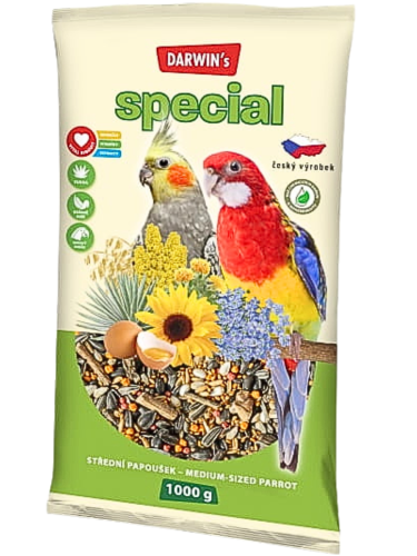 Nutrin Darwin's Special – krmivo pro střední papoušky – papoušci, nektární papoušci 1 kg od ParrotPlanet.cz