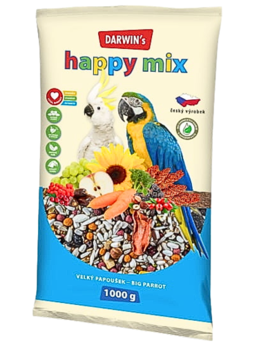 Nutrin Darwin's Big Parrot Happy MIX – obohacené krmivo pro velké papoušky 1 kg od ParrotPlanet.cz