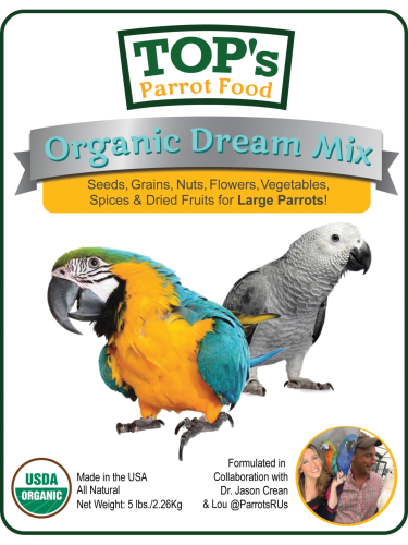 TOP's Organic Dream Mix Large Parrot Food - Organická směs zrn, ořechů, květů a zeleniny pro velké papoušky 2,27 kg od ParrotPlanet.cz