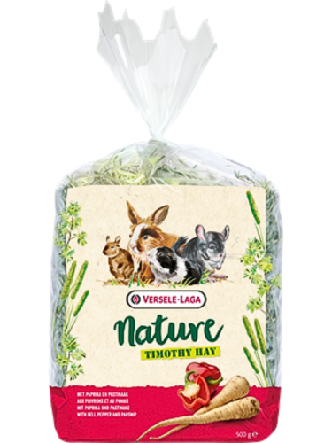 Versele Laga – Timothy Hay Bell Pepper & Parsnip – Timothy Hay s paprikou a pastinákem pro králíky a hlodavce, 500 g od ParrotPlanet.cz
