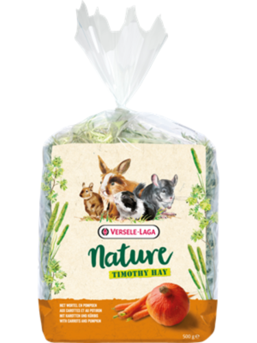 Versele Laga – Timothy Hay Carrot & Pumpkin – Timothy seno s mrkví a dýní pro králíky a hlodavce, 500 g od ParrotPlanet.cz