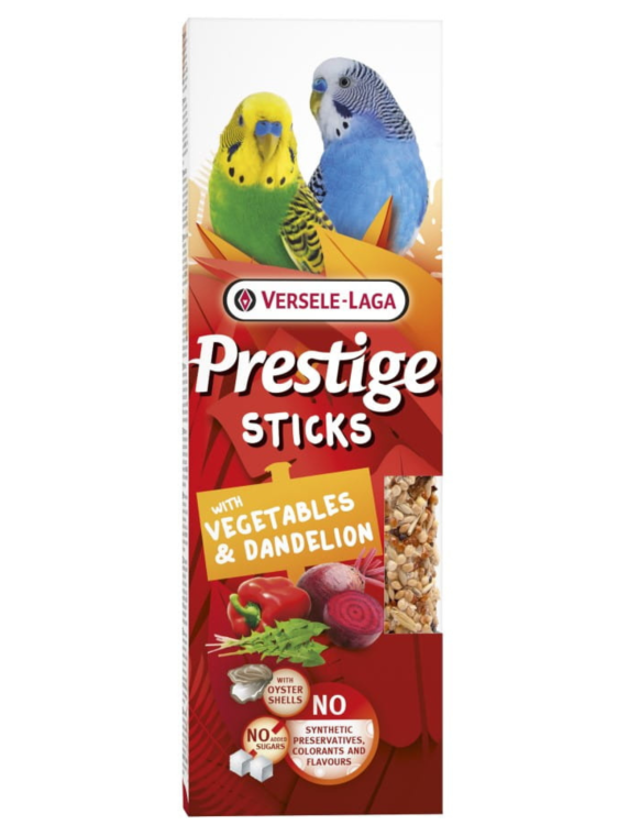 Versele Laga - Prestige Sticks Small Parakeets with Vegetables &amp; Dandelion 60g - tyčinky se zeleninou a pampeliškou pro malé papoušky od ParrotPlanet.cz