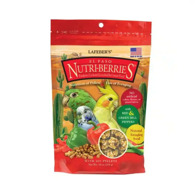 Lafeber Nutri-Berries El Paso Cockatiel – Zrno s granuláty ve tvaru kuliček pro malé a střední papoušky 284 g od ParrotPlanet.cz