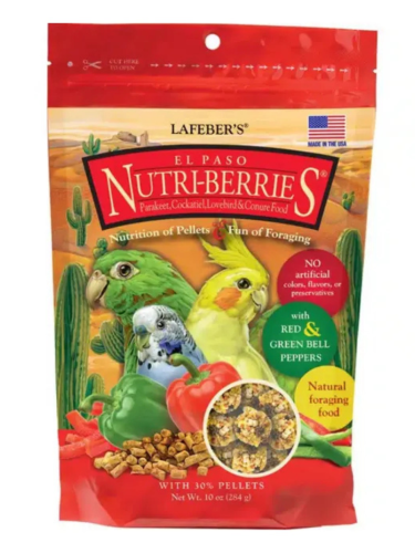 Lafeber Nutri-Berries El Paso Cockatiel – Zrno s granuláty ve tvaru kuliček pro malé a střední papoušky 284 g od ParrotPlanet.cz
