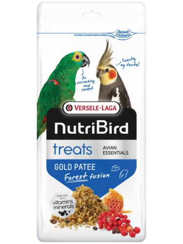Versele Laga NutriBird Treats Gold Patee Forest Fusion 250 g – Pamlsek s lesními plody pro malé a střední papoušky od ParrotPlanet.cz
