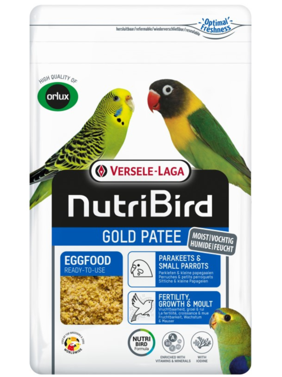 Versele Laga NutriBird Gold Patee Parakeets & Small Parrots 1 kg – Vaječné krmivo pro malé papoušky od ParrotPlanet.cz