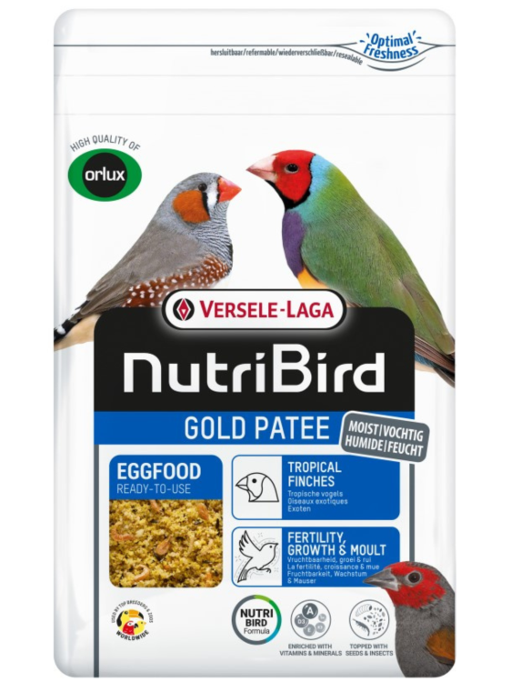 Versele Laga NutriBird Gold Patee Tropical Finches 1 kg – Vaječné krmivo pro tropické pěnkavy od ParrotPlanet.cz