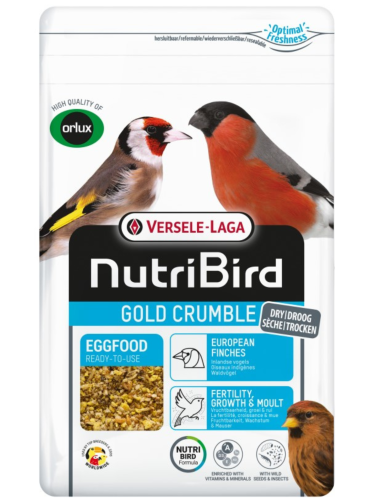 Versele Laga NutriBird Gold Crumble European Finches 800 g – Suché krmivo z vajec pro evropské pěnkavy od ParrotPlanet.cz