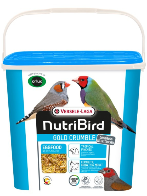 Versele Laga NutriBird Gold Crumble Tropical Finches 4 kg – Suché krmivo z vajec pro tropické ptáky od ParrotPlanet.cz