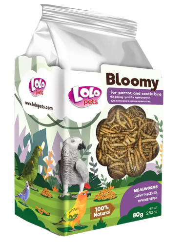 LoLo Pets Bloomy Larvy moučky pro papoušky a exotické ptáky 80 g od ParrotPlanet.cz