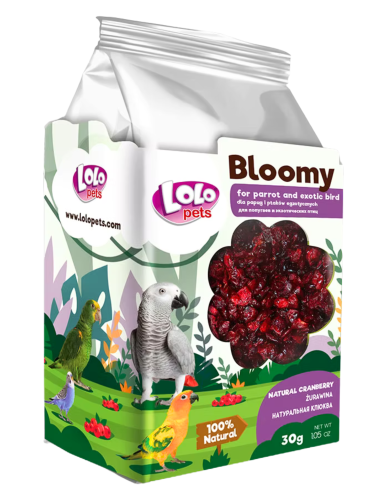 LoLo Pets Bloomy Brusinky pro papoušky a exotické ptáky 30g od ParrotPlanet.cz