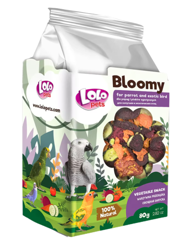 LoLo Pets Bloomy Zeleninová pochoutka pro papoušky a exotické ptáky 80g od ParrotPlanet.cz