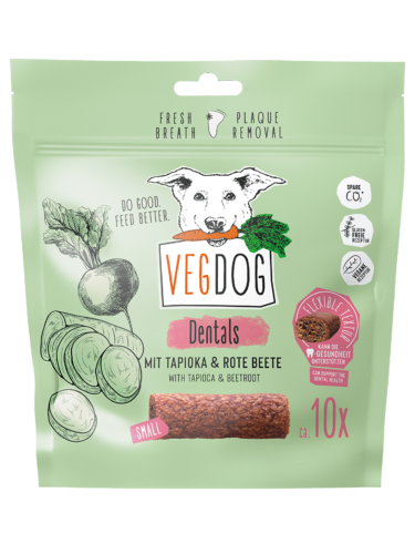 VEGDOG Dentals – Vegetariánské pamlsky pro psy pro hygienu ústní dutiny – 120 g  od ParrotPlanet.cz