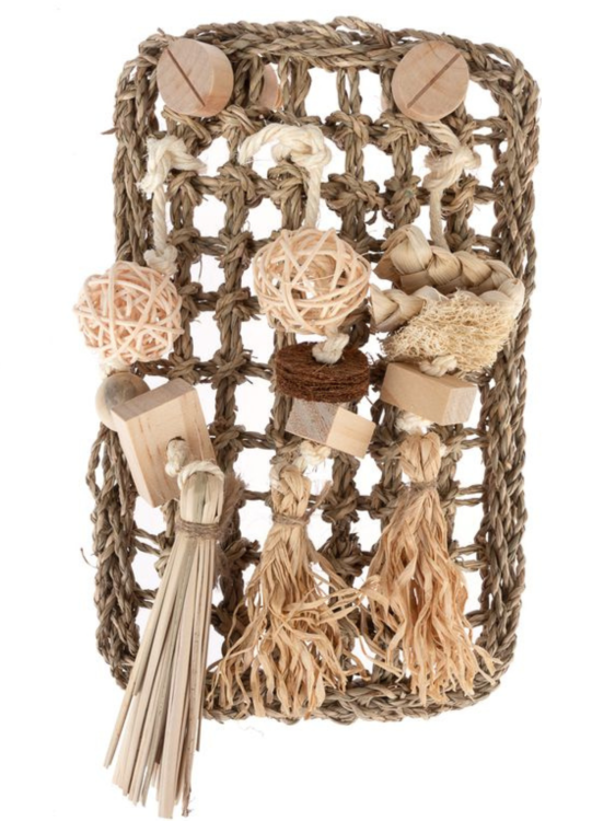 Hrací stěna z mořské trávy pro střední a velké papoušky od ParrotPlanet.cz