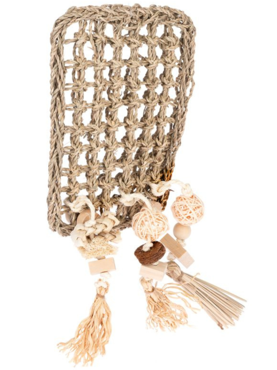 Hrací stěna z mořské trávy pro střední a velké papoušky od ParrotPlanet.cz