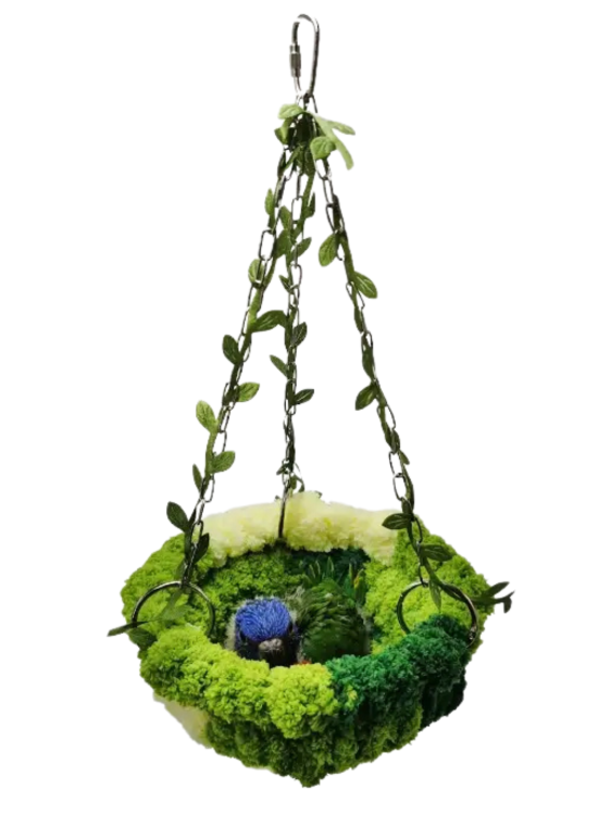 Papouščí kolébka – útulná jeskyně/hamak pro nymfy a jiné menší papoušky od ParrotPlanet.cz