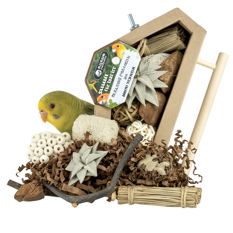 Triangle Foraging &amp; Play Corner – přírodní hračka a hrací koutek pro papoušky dla Papug od ParrotPlanet.cz