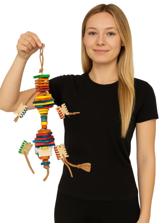 Groovy Frita Tower – Kreativní hračka – Hbitostní věž pro papoušky od ParrotPlanet.cz
