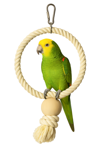 Bavlněný obruč II M/L – pro střední a velké papoušky od ParrotPlanet.cz