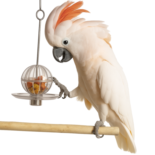 Bufet v míči s talířkem pro všechny papoušky velikosti XL/XXL od ParrotPlanet.cz