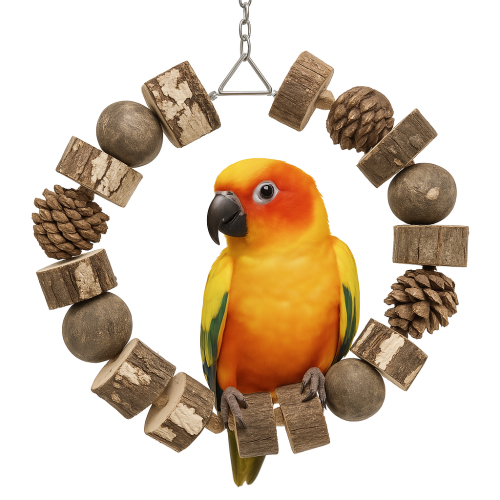 Křupavá šištička – houpací hračka pro malé a střední papoušky od ParrotPlanet.cz