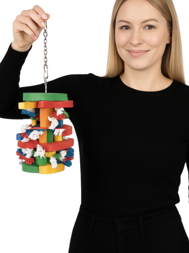 Spousta dřeva, M krátké – hračka pro velké a střední papoušky od parrotplanet.cz