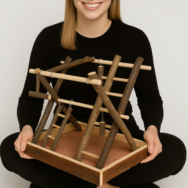 Parrot Gym – dřevěné hřiště pro papoušky 35 x 27 x 30 cm od ParrotPlanet.cz