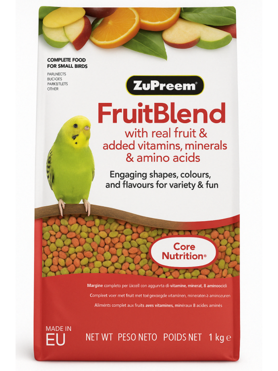 ZuPreem FruitBlend Small - Complete Food for Budgies - Celoroční granule pro malé papoušky- 1 kg od ParrotPlanet.cz