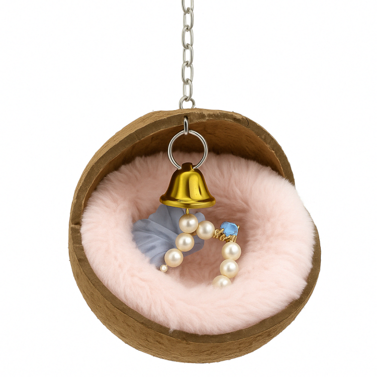 Koksowa Útulná kolébka-houpací síť - pudrově růžová Jeskyně pro nymfy a jiné papoušky od ParrotPlanet.cz