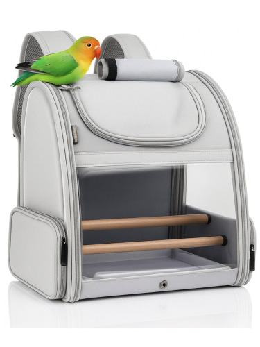Batoh pro přepravu papoušků šedý velikost M – pro malé a střední papoušky, jako jsou nimfy od ParrotPlanet.cz