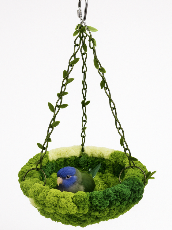 Papouščí kolébka – útulná jeskyně/hamak pro nymfy a jiné menší papoušky od ParrotPlanet.cz