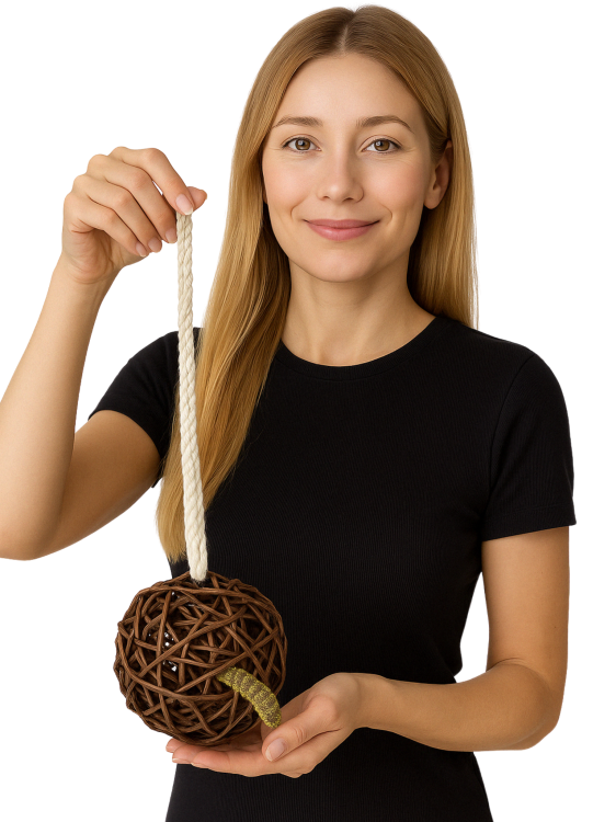 JR FARM Proutěná koule plněná prosem – lahodná pochoutka pro všechny papoušky 25 g  od ParrotPlanet.cz