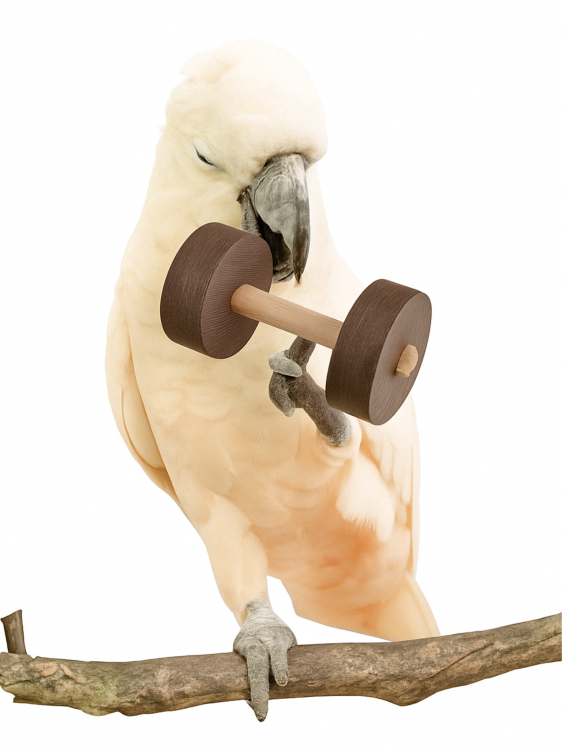 Mini činky Naturalne – hračka do tlapky pro papoušky od ParrotPlanet.cz